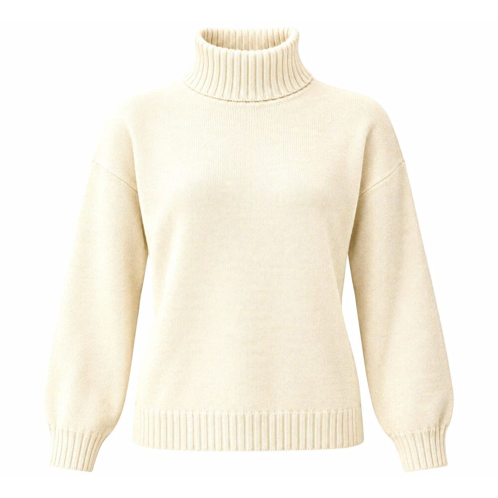 Vintage L.L.Bean Turtleneck Sweater Women’s Cream Chunky Knit Preppy Coastal